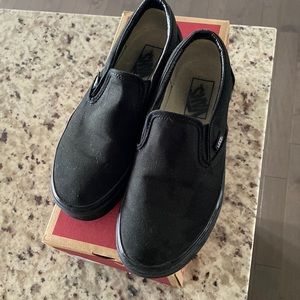 Vans slip ons black on black womens 6.5